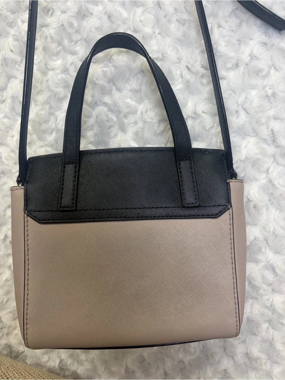Kate Spade New York Two-Tone Black & Taupe Crossbody satchel Bag leather